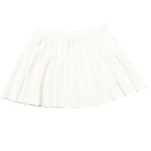 Princess Polly White Pleated Circle Tennis Zippered Skirt Size  8